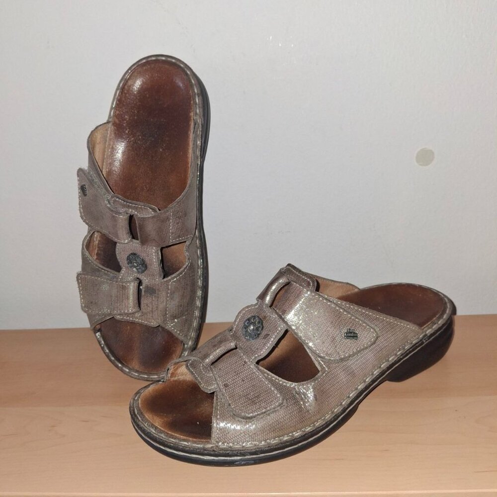 Finn Comfort Women's Pattaya Comfort Sandals - Size 38 (US 7.5) - Tan/Gold